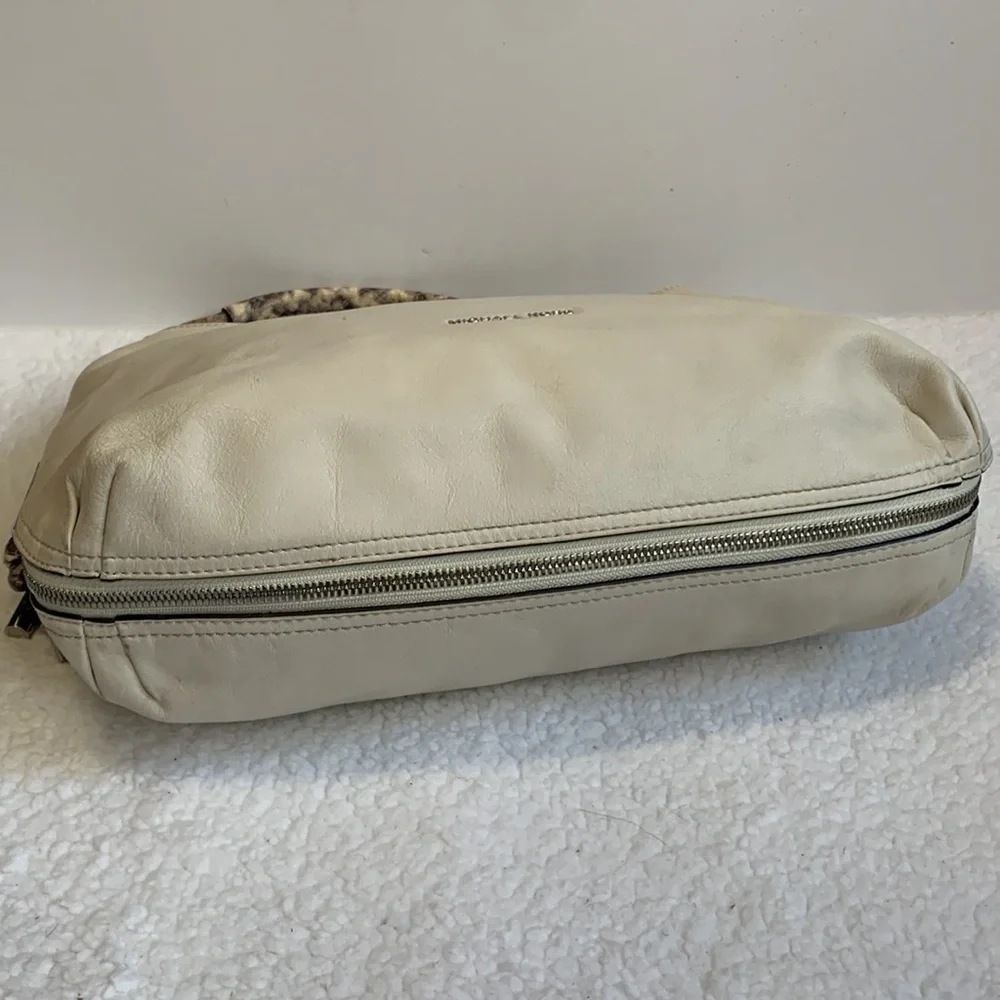 MICHAEL Kors Isabel Convertible Shoulder Ecru Ivory python large Leather bag
